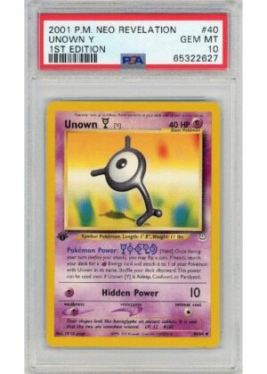 Unown [Y] 40/64 1st Edition PSA 10