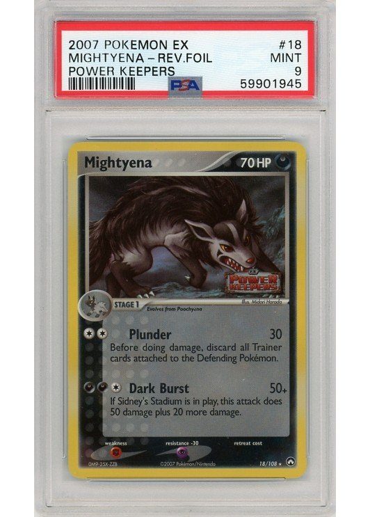 Mightyena 18/108 Reverse Foil PSA 9