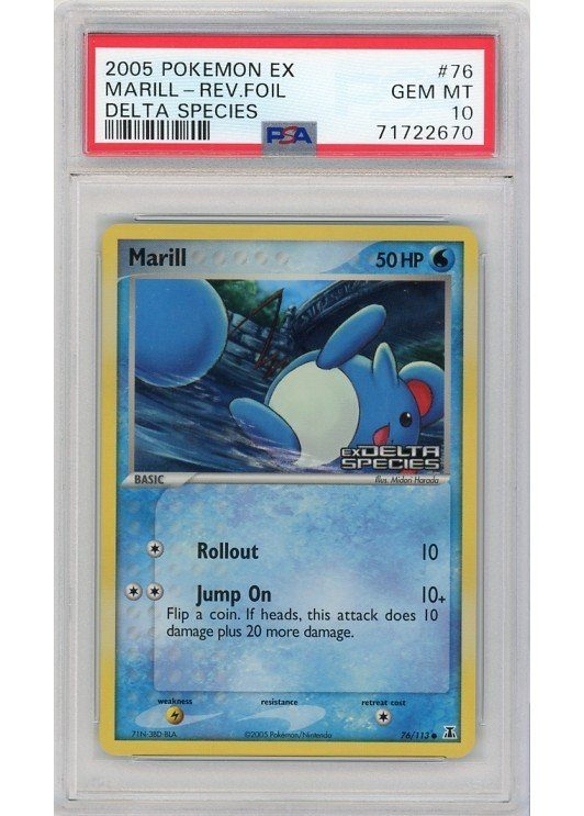 Marill 76/113 Reverse Foil PSA 10