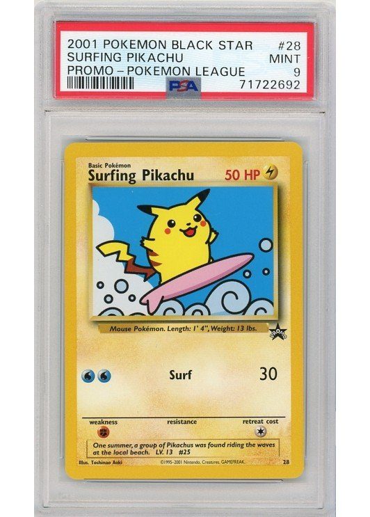 Surfing Pikachu 28 PSA 9